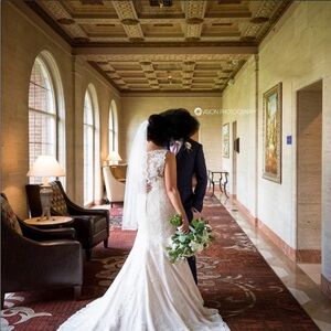 Stella York White Lace Wedding Dress
